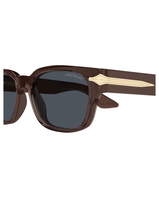 Montblanc Black Mb0479S 003 Sunglasses Acetate Squared for men