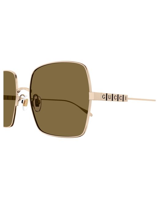 Gucci Black Gg1434S 002 Sunglasses Metal Squared Normal