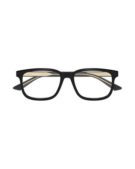 Montblanc Black Mb0452O 003 Optical Frames Acetate Transparent Squared for men
