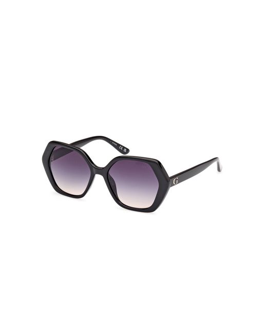 Guess Black Gu8292 01B Sunglasses Injected Smoke Geometric Normal Shaded