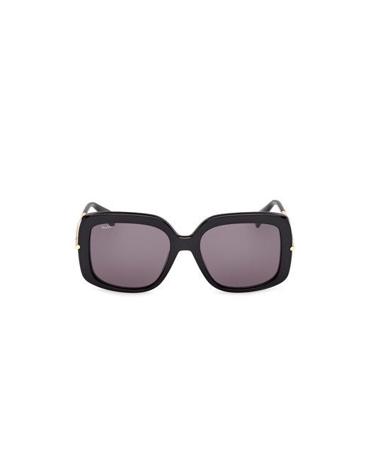 Max Mara Black Mm0195 01A Sunglasses Acetate Smoke Round Normal