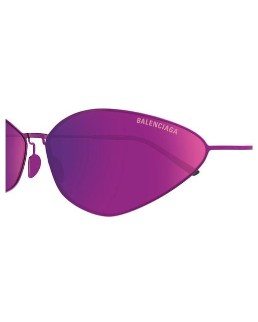 Balenciaga Purple Bb0350S 003 Sunglasses Titanium Cat Eye