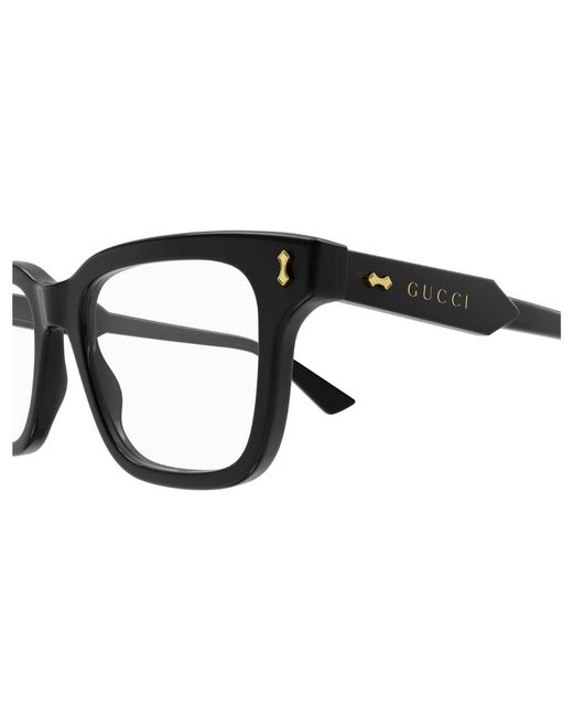 Gucci Black Gg1265O 001 Optical Frames Plastic Squared for men