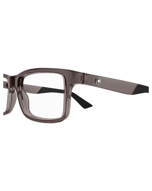 Montblanc Black Mb0402O 003 Optical Frames Injected Transparent Squared for men