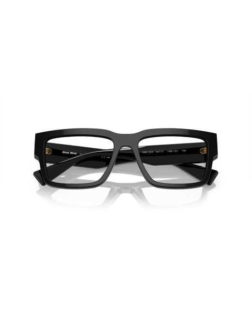 Miu Miu Black Mu 02Xv 1Ab1O1 Optical Frames Acetate Squared Normal