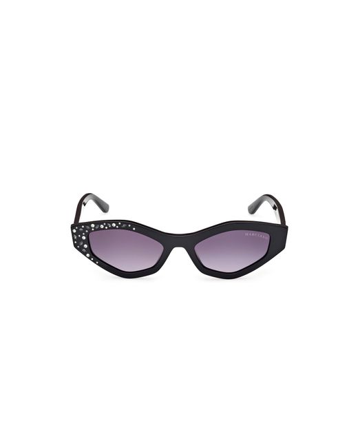 Guess Black Gm00017 01B Sunglasses Acetate Smoke Geometric Normal