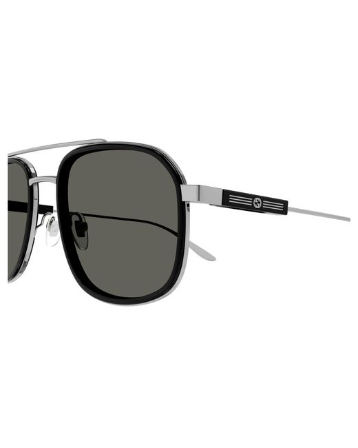 Gucci Black Gg1310S 001 Sunglasses Metal Squared Normal for men