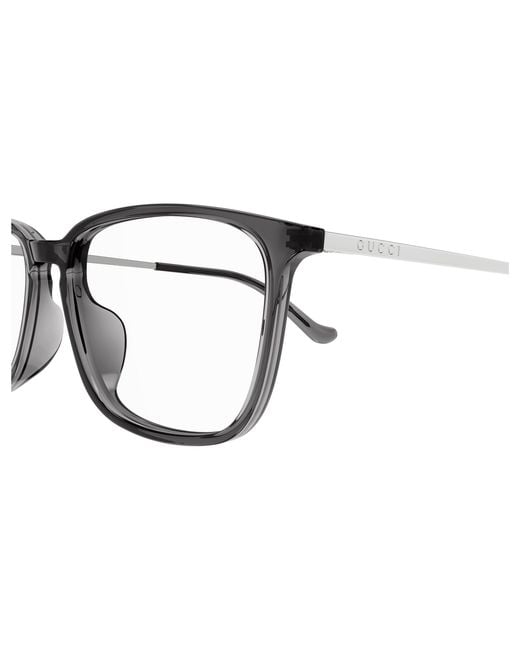 Gucci Black Gg1609Oa 003 Optical Frames Acetate Transparent Squared for men