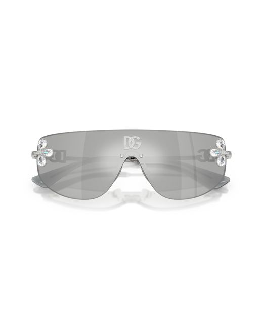 Dolce & Gabbana Black Dg2333B 05/8V Sunglasses Metal Squared Mirror
