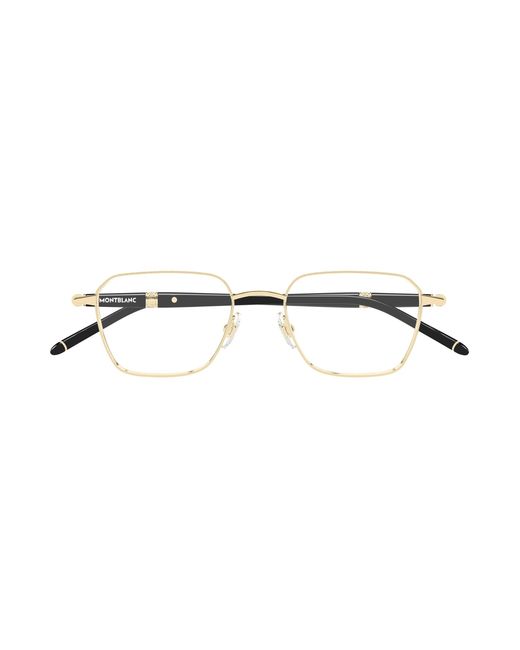 Montblanc Black Mb0485O 003 Optical Frames Metal Transparent Squared for men
