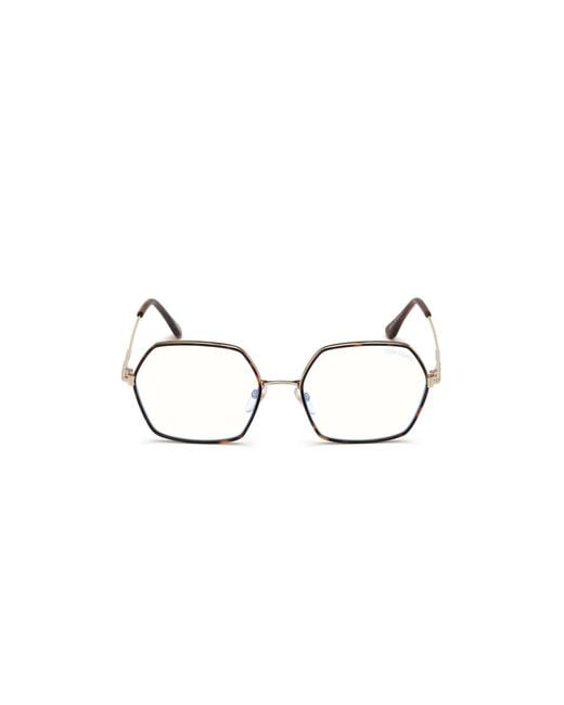 Tom Ford Black Ft5615-B 052 Optical Frames Metal Geometric Normal Anti Light