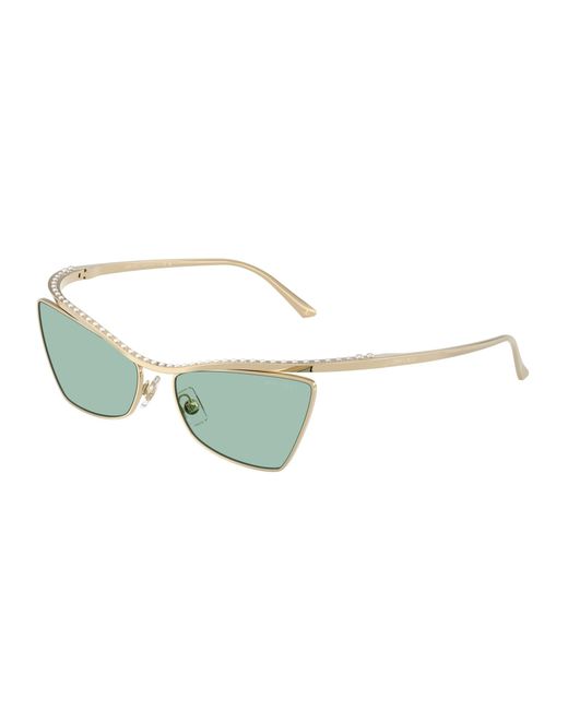 Jimmy Choo Black Jc4014H 3006/2 Sunglasses Metal Cat Eye Normal