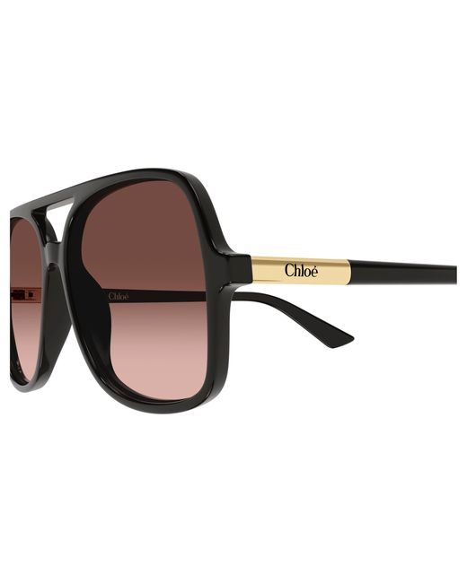 Chloé Black Ch0364S 004 Sunglasses Acetate Copper Pilot