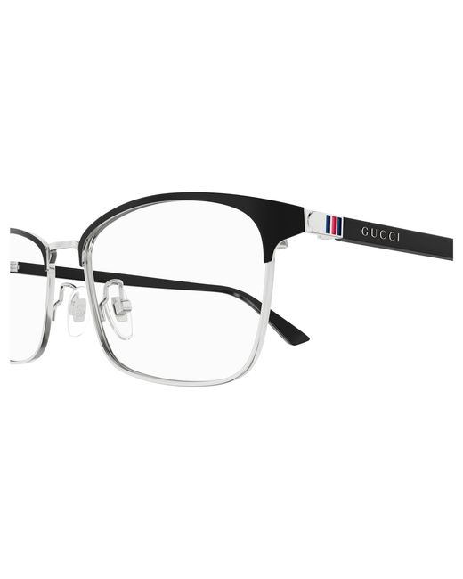 Gucci Black Gg1475Oj 002 Optical Frames Titanium Transparent Squared for men