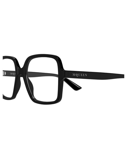 McQueen Black Am0538O 001 Optical Frames Acetate Transparent Squared