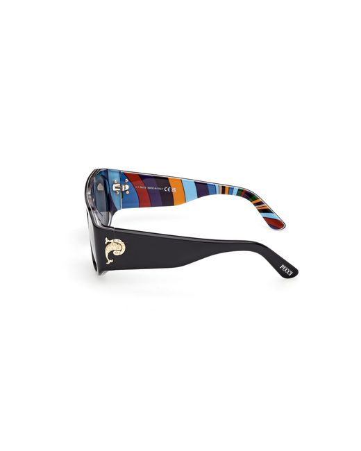 Emilio Pucci Black Ep0242 05A Sunglasses Acetate Smoke Squared Normal