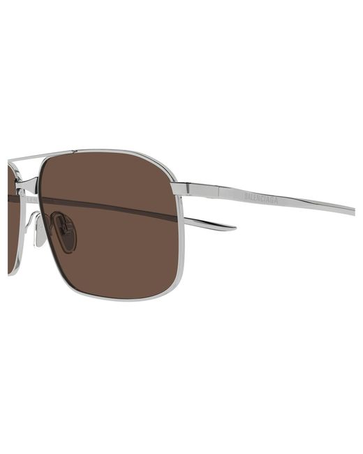 Balenciaga Black Bb0492S 002 Sunglasses Metal Pilot for men