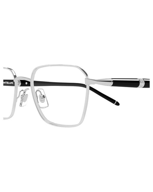 Montblanc Black Mb0485O 004 Optical Frames Metal Transparent Squared for men