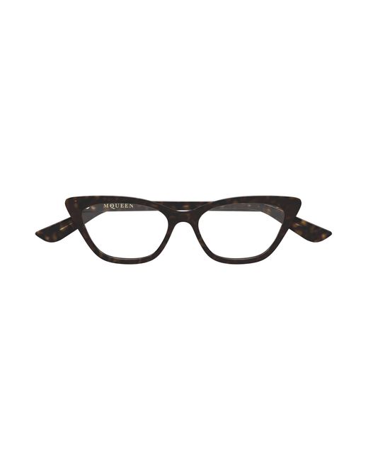 McQueen Black Am0560O 002 Optical Frames Acetate Transparent Cat Eye
