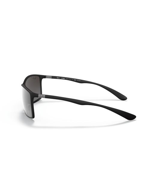 Ray-Ban Rb4179 Liteforce Square Sunglasses, Matte Black/polarized Silver Gradient Mirror, 62 Mm for men