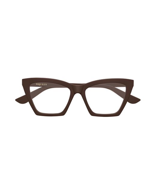 McQueen Black Am0536O 003 Optical Frames Acetate Transparent Cat Eye