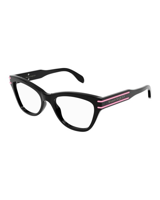 McQueen Black Am0401O 003 Optical Frames Acetate Cat Eye