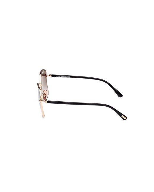 Tom Ford Black Ft1029 Fern 28B Sunglasses Metal Squared Normal Shaded