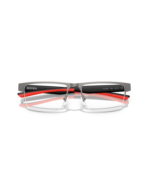 FERRARI SCUDERIA Black Fz7007 105 Optical Frames Metal Squared Normal for men