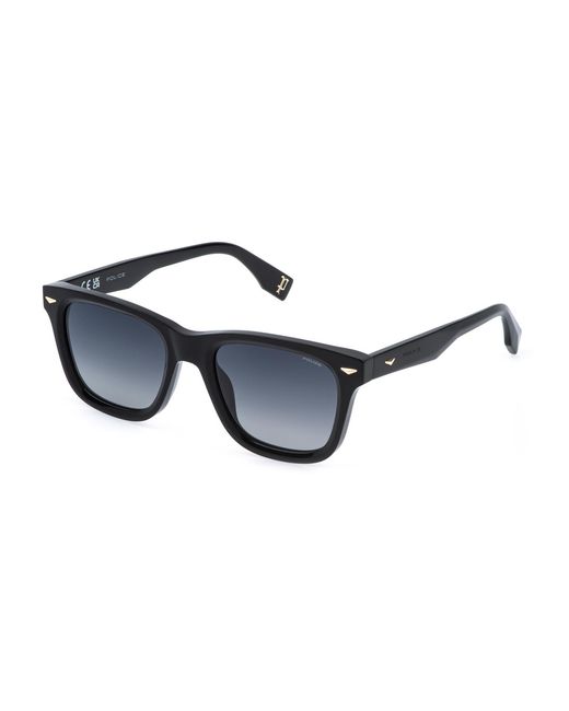 Police Black Splr80 Supernova 6 700 Sunglasses Acetate Smoke Squared Anti-Glare Nuanced for men