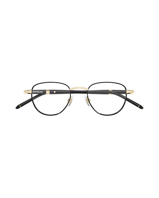 Montblanc Black Mb0486O 001 Optical Frames Metal Transparent Round for men