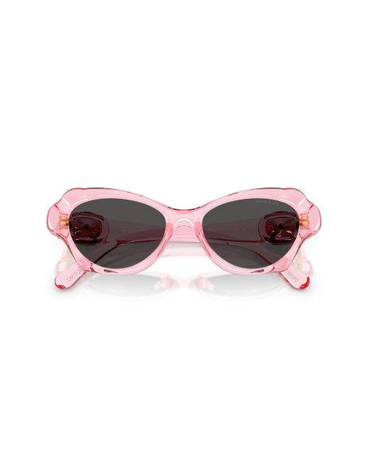Swarovski Black Sk6050 108887 Sunglasses Injected Cat Eye Normal