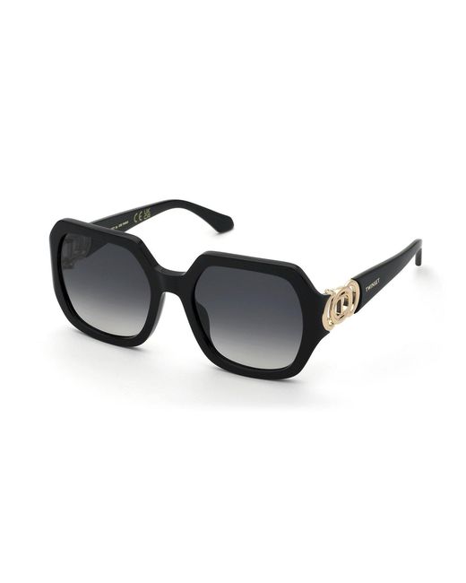 Twinset Black Stw066 700 Sunglasses Acetate Smoke Geometric Normal Shaded
