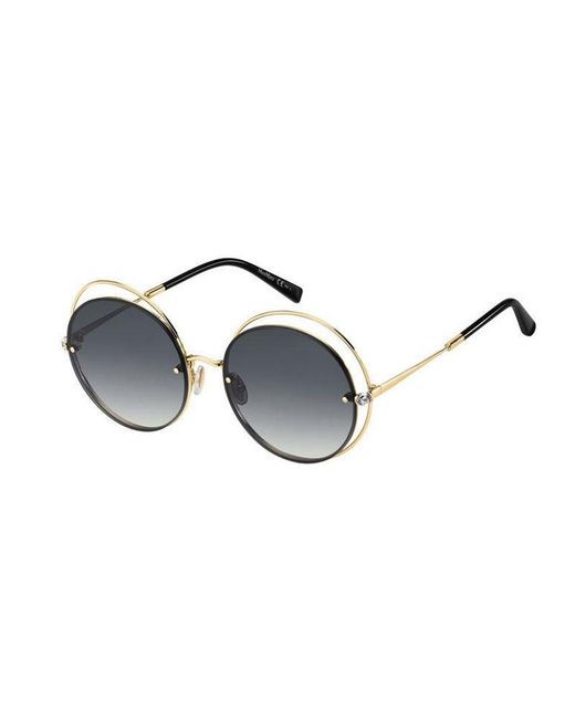 Max Mara Black Mm Shine I 000/9O Outlet Sunglasses Metal Round Normal Shaded