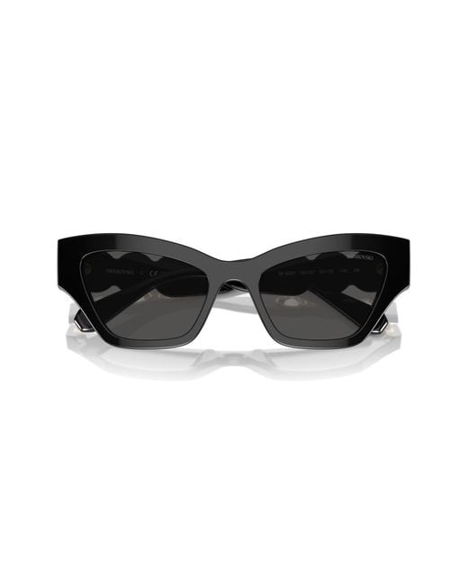 Swarovski Black Sk6021 100181 Sunglasses Acetate Geometric Polarized