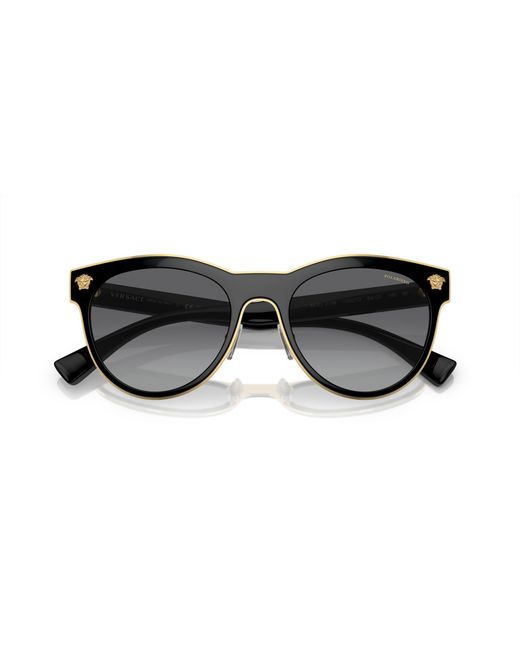 Versace Black Ve2198 1002T3 Sunglasses Metal Pantos Polarized Shaded