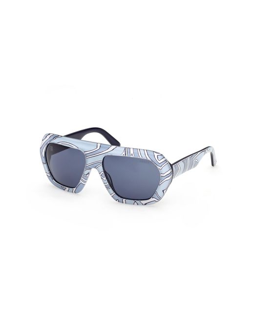 Emilio Pucci Blue Ep0252 99V Sunglasses Acetate Geometric Normal