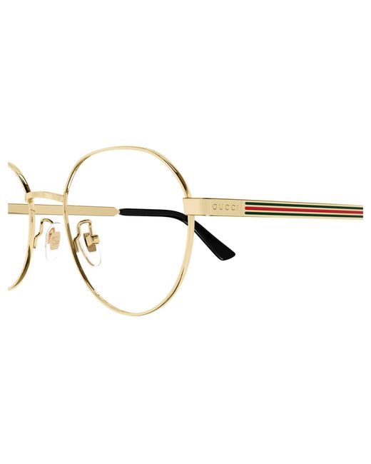 Gucci Black Gg1607Ok 003 Optical Frames Titanium Transparent Round for men