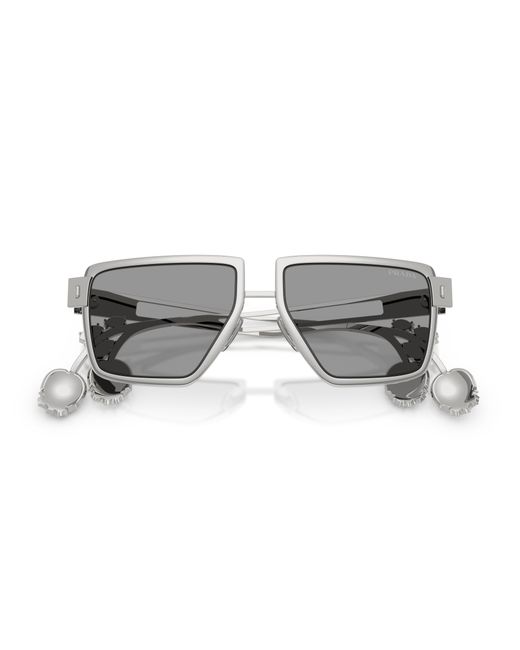Prada Black Pr D56S 1Bc50Q Sunglasses Metal Squared Normal