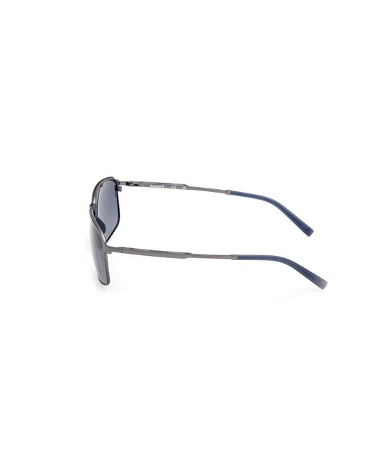 Timberland Black Tb00040 91D Sunglasses Metal Smoke Squared Polarized for men
