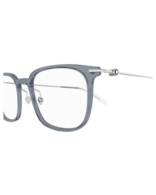 Montblanc Black Mb0100O 001 Optical Frames Injected Transparent Squared for men