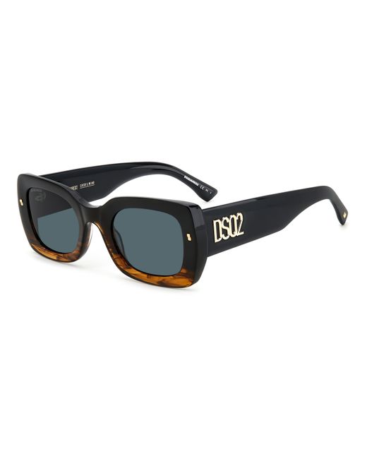 DSquared² Black D2 0061/S Ex4/Ku Sunglasses Acetate Geometric for men