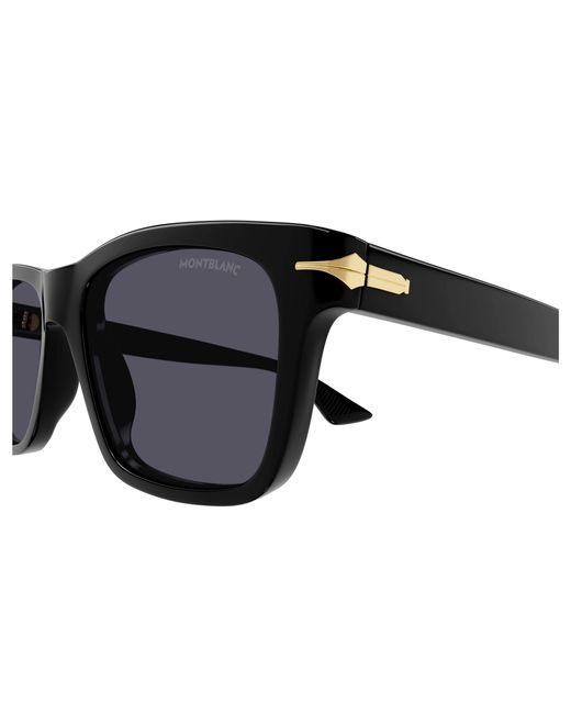 Montblanc Black Mb0263S 001 Sunglasses Acetate Squared for men