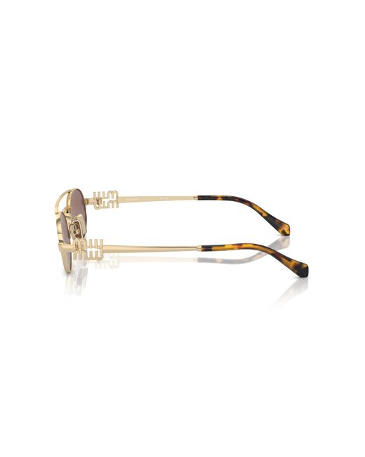 Miu Miu Black Mu 54Zs Zvn70D Sunglasses Metal Round Normal Mirror