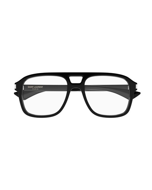 Saint Laurent Black Sl 881 Opt 001 Optical Frames Acetate Transparent Squared for men
