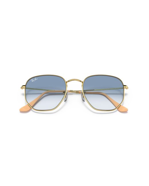 Ray-Ban Black Hexagonal Sunglasses Frame Blue Lenses