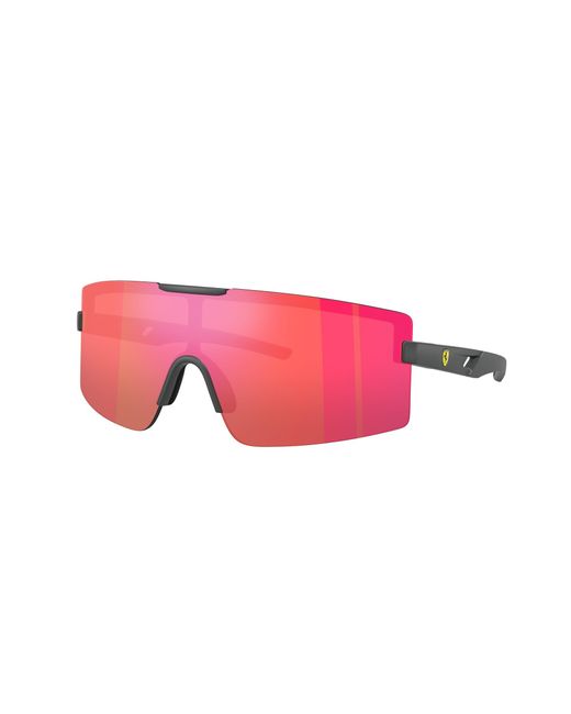 FERRARI SCUDERIA Black Fz6008U 517/6Q Sunglasses Injected Squared Mirrored for men