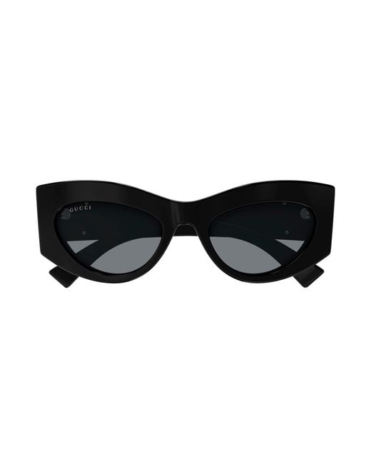 Gucci Black Gg1843S 001 Sunglasses Acetate Smoke Cat Eye