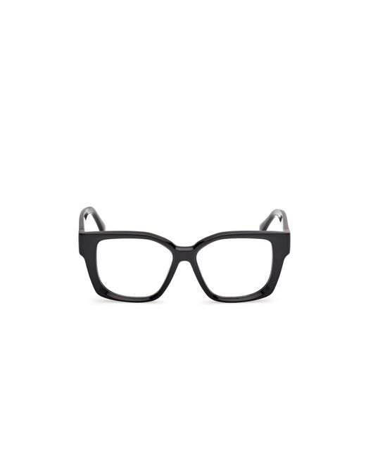 Max Mara Black Mm5184 001 Optical Frames Acetate Geometric Normal