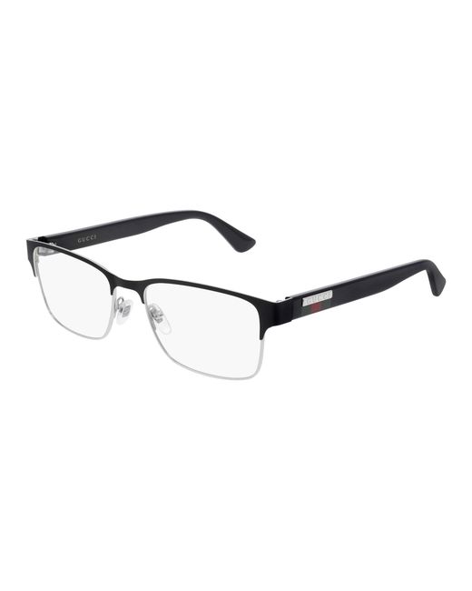 Gucci Black Gg0750O 001 Optical Frames Metal Squared for men