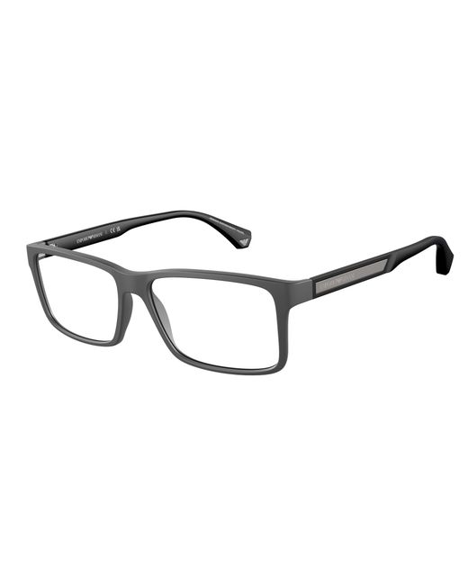 Emporio Armani Black Ea3038 6185 Optical Frames Peek Transparent Squared Normal for men
